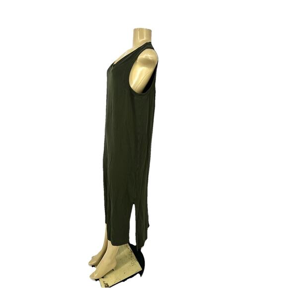 Lululemon Size 8 ? Women All Yours Maxi Tank Dress Green Side Slits W1CQ8S B25 - Picture 2 of 8